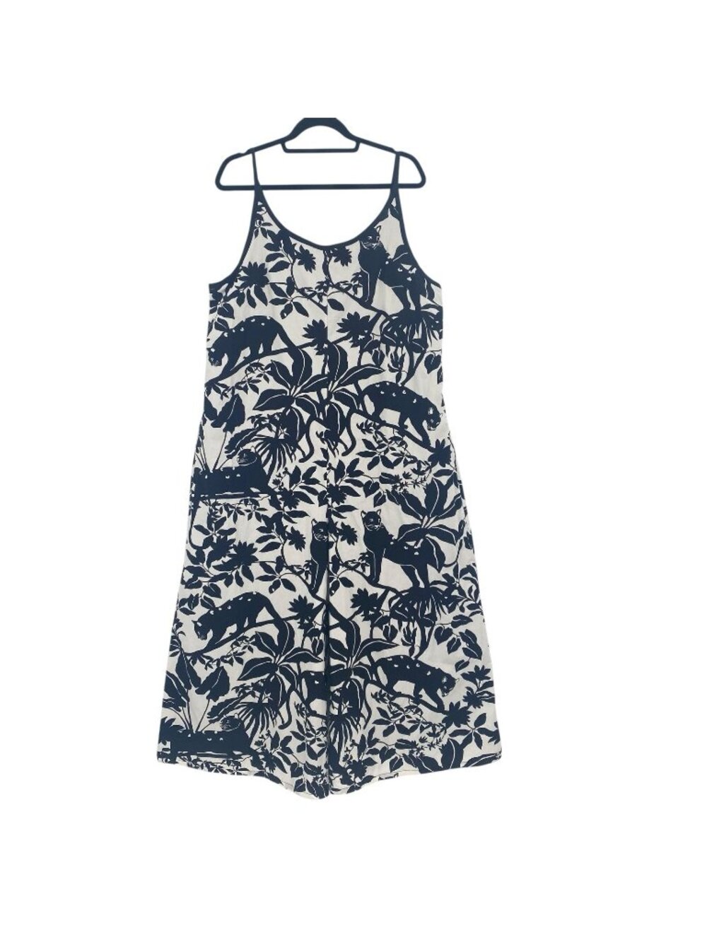 Maeve Size XL Chrysanthemum Wide-Leg Jumpsuit Panther Print Black Anthropologie